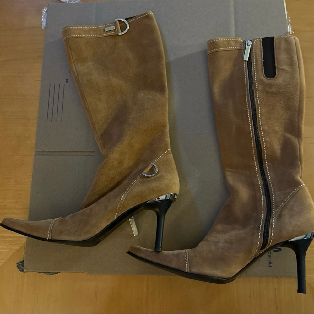 Luciano Padovan cowgirl brown suede long boots